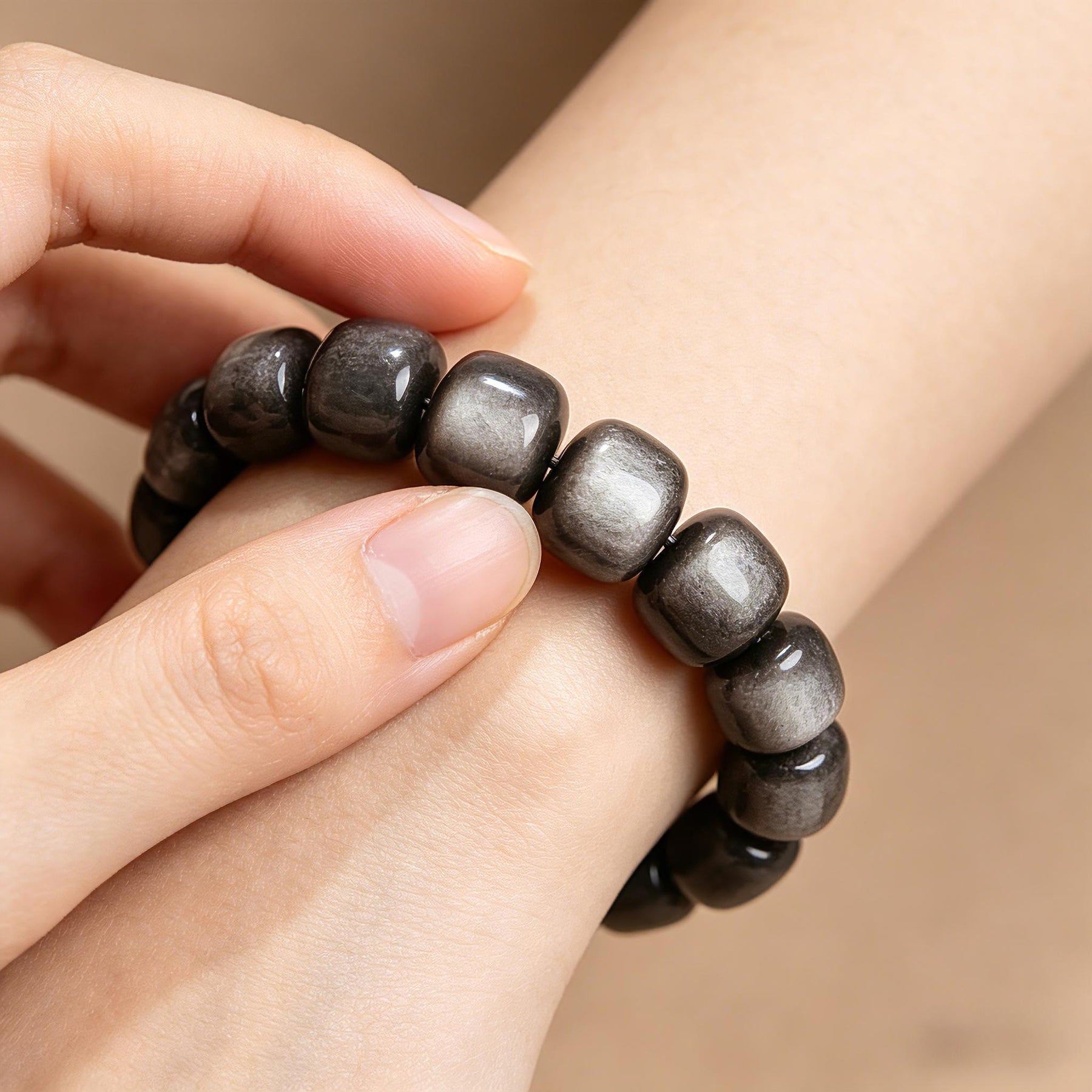 Clarity Protection Bracelet - Silver Sheen Obsidian Bracelet - SoulVibeCo