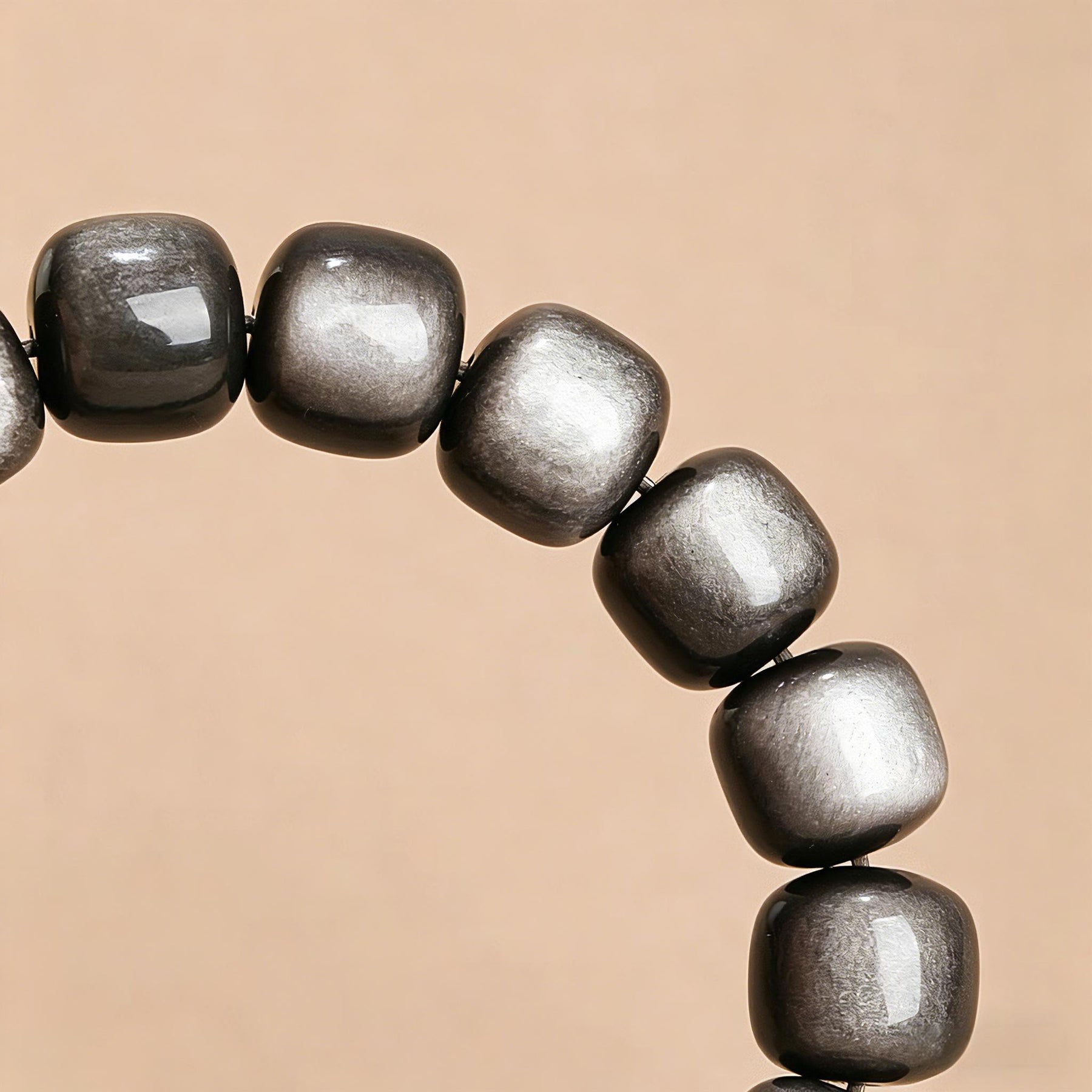Clarity Protection Bracelet - Silver Sheen Obsidian Bracelet - SoulVibeCo