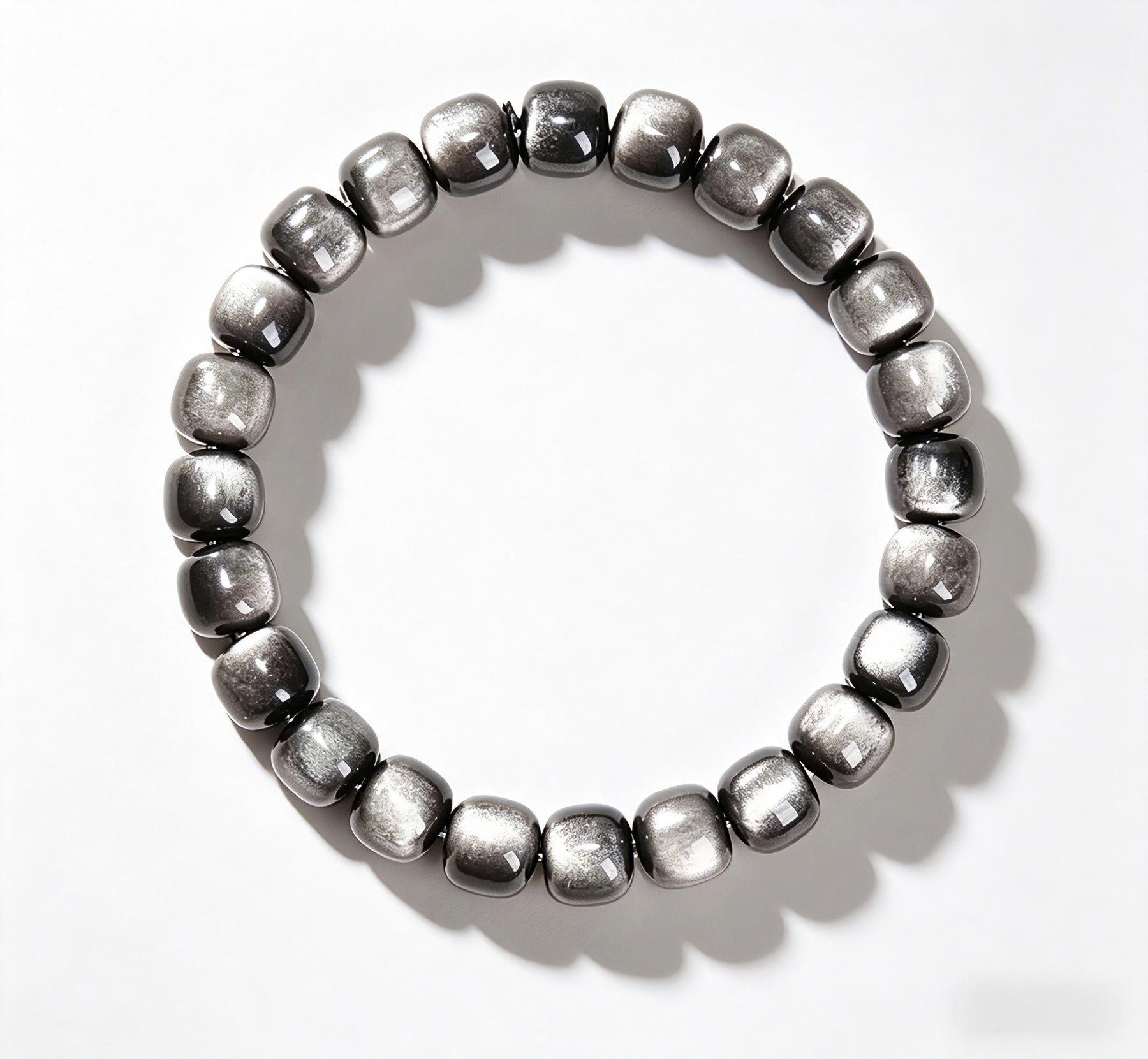 Clarity Protection Bracelet - Silver Sheen Obsidian Bracelet - SoulVibeCo