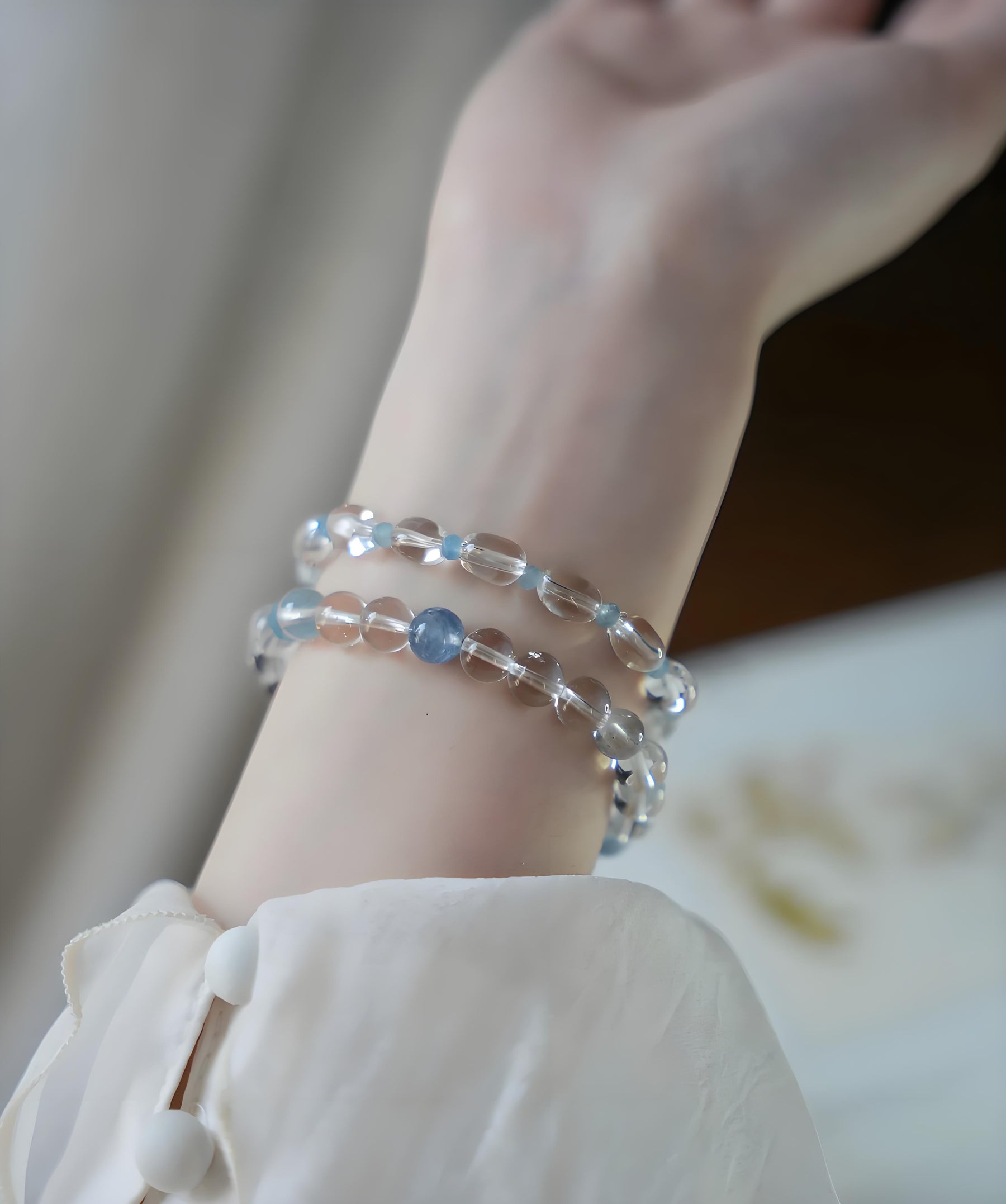 Deep Ocean Clarity Bracelet - Crystal Bracelet for Mental Clarity - SoulVibeCo