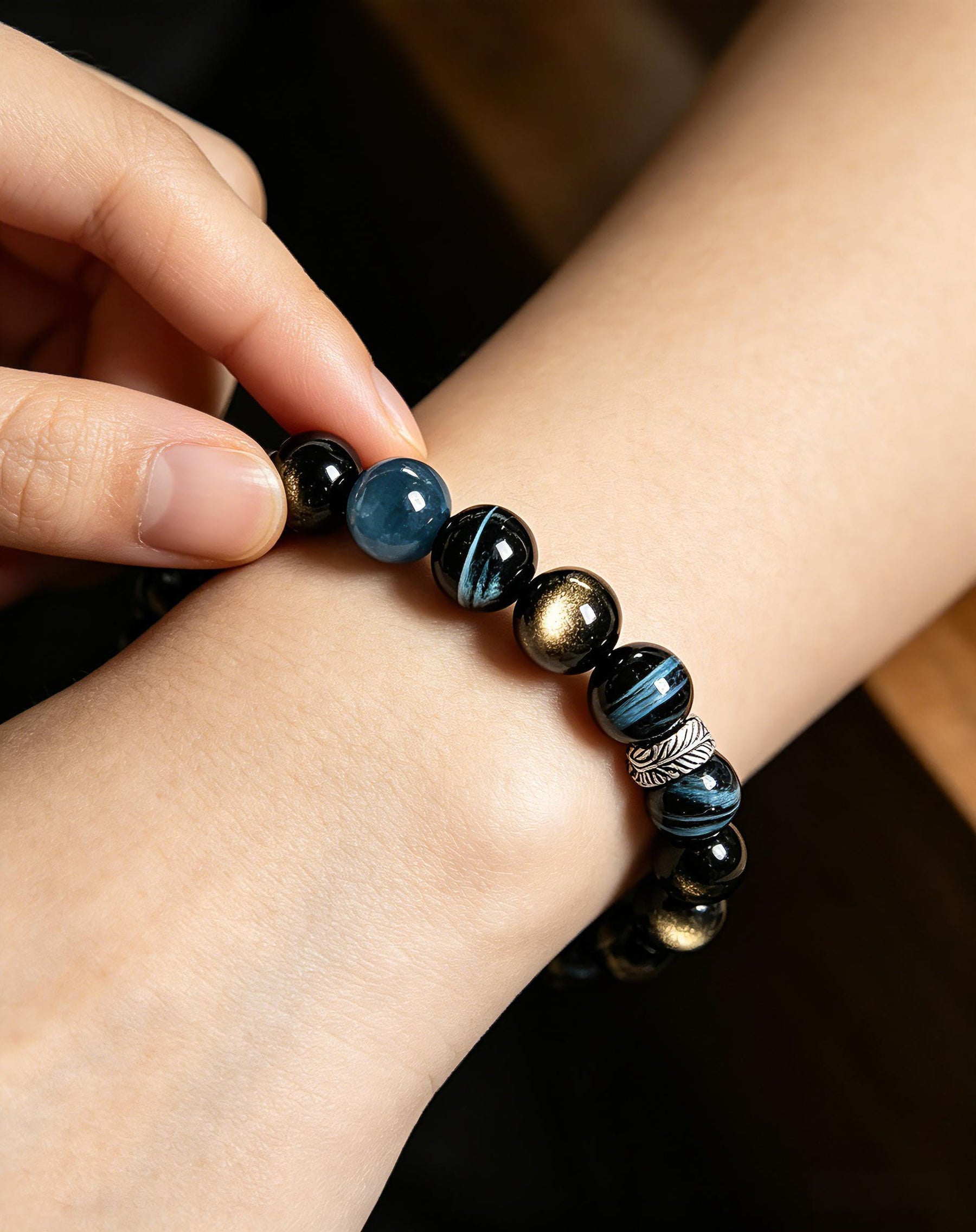Midnight Clarity Energy Bracelet - Protection & Focus Crystal Bracelet - SoulVibeCo
