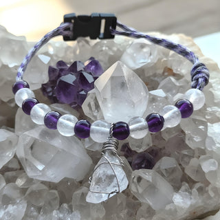Moonlight Guardian Pet Crystal Collar - Amethyst Pet Collar - SoulVibeCo
