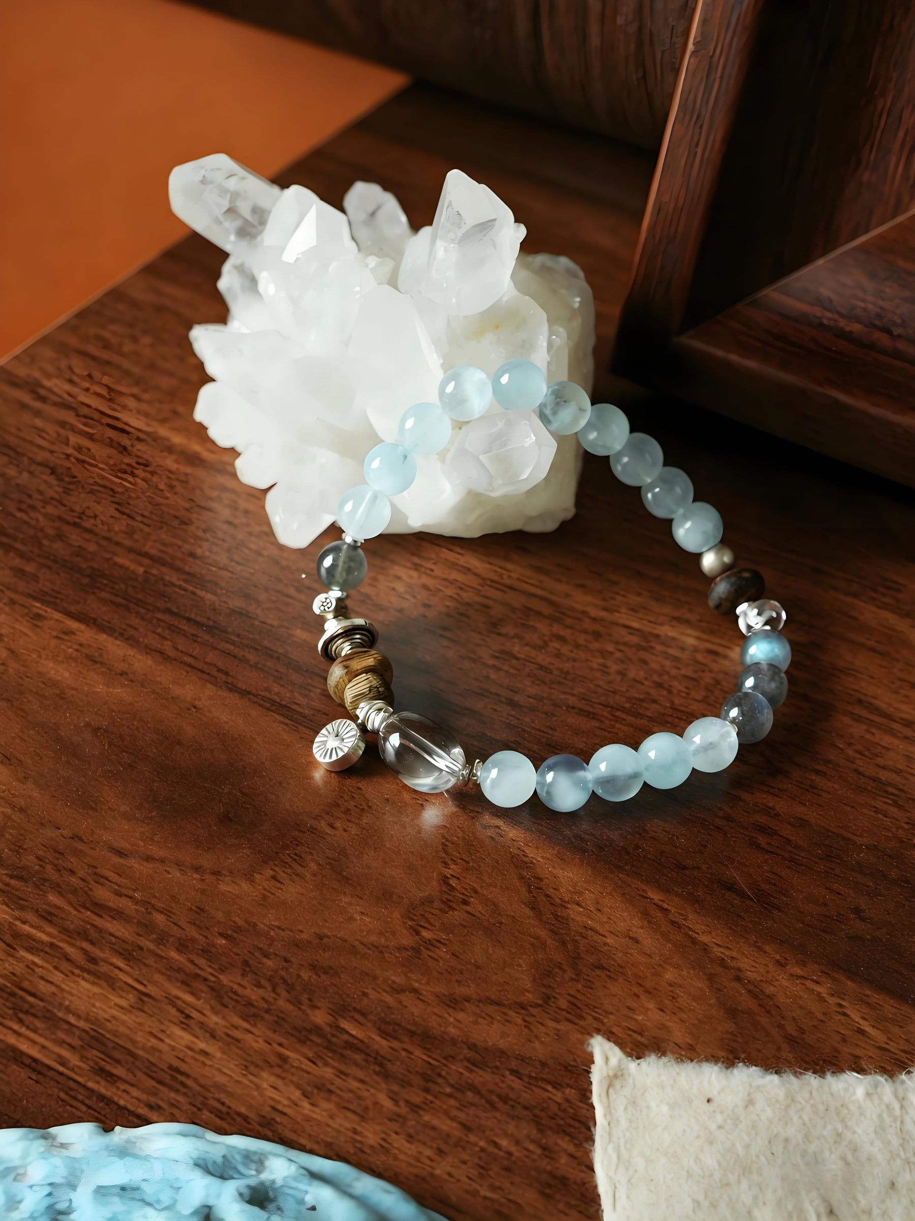 Ocean Calm Bracelet - Crystal Bracelet for Clarity & Balance - SoulVibeCo
