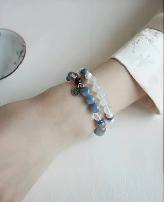 Sky Harmony Energy Bracelet - Clarity & Protection Crystal Bracelet - SoulVibeCo
