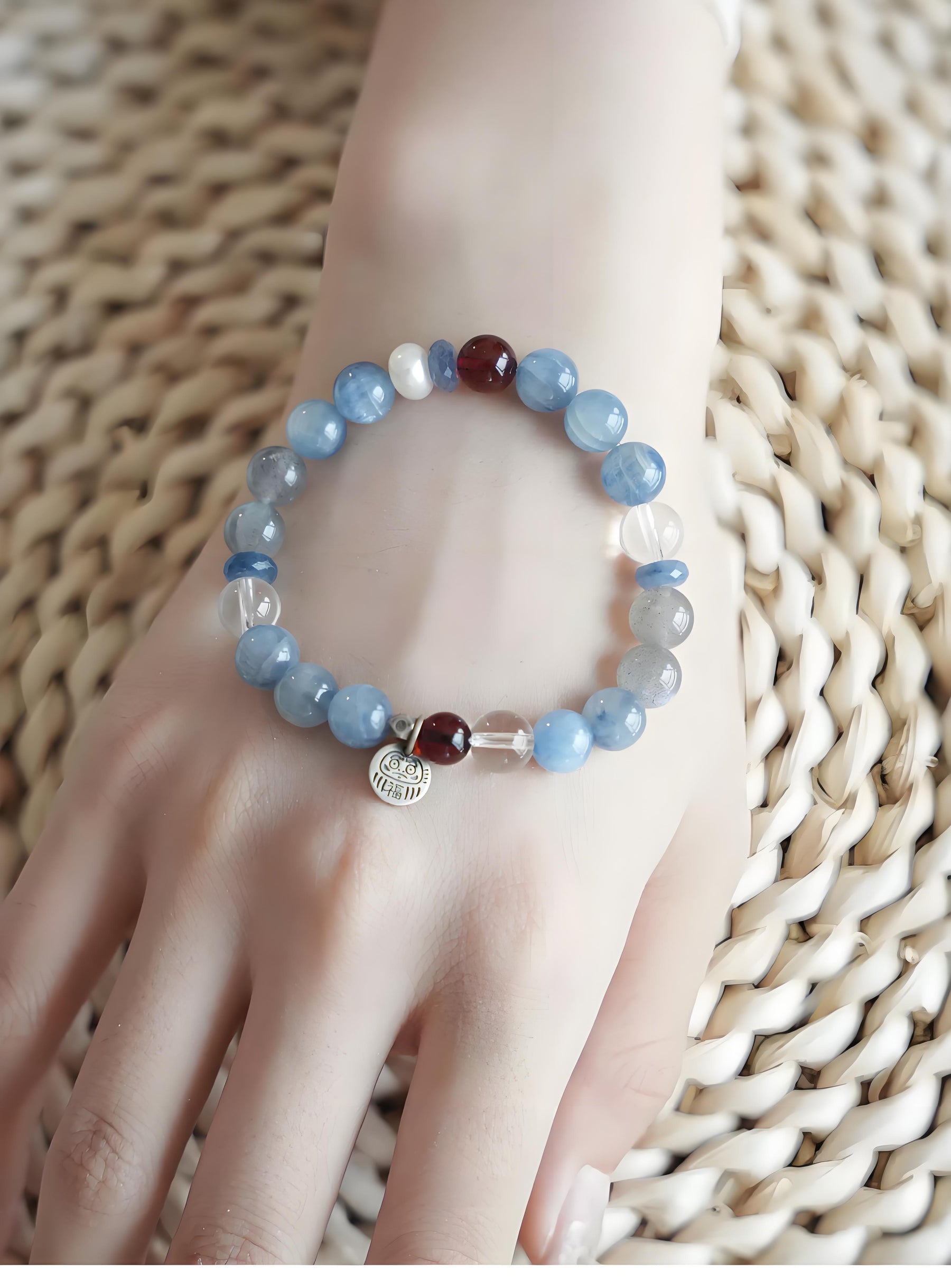 Sky Harmony Energy Bracelet - Clarity & Protection Crystal Bracelet - SoulVibeCo
