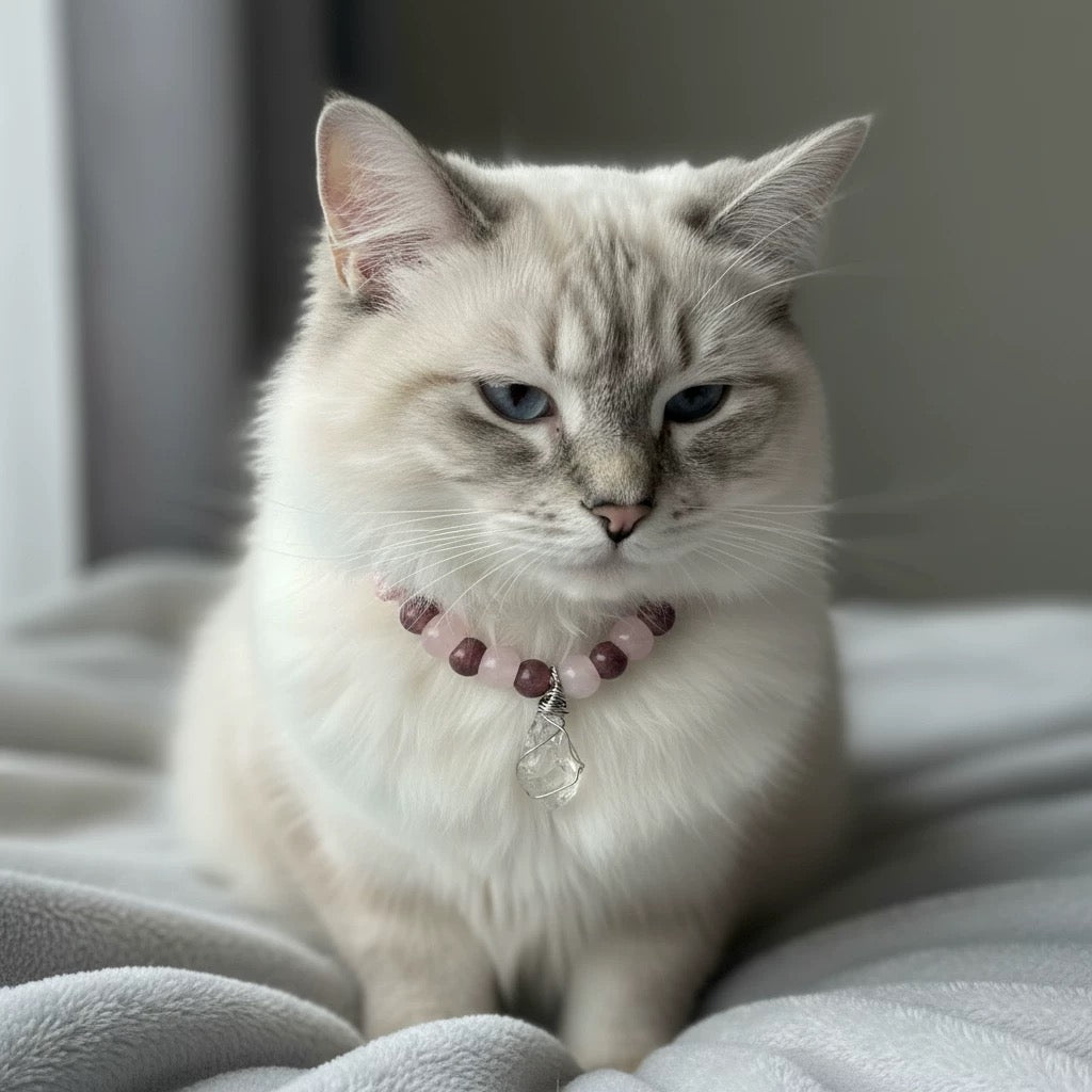 Tender Heart Pet Crystal Collar - Rose Crystal Cat & Dog Collar - SoulVibeCo
