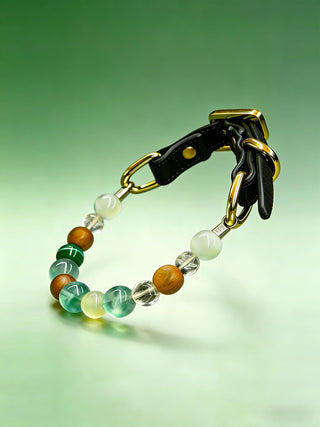 Vital Guardian Crystal Leather Dog Collar - Energy Crystal Pet Collar - SoulVibeCo
