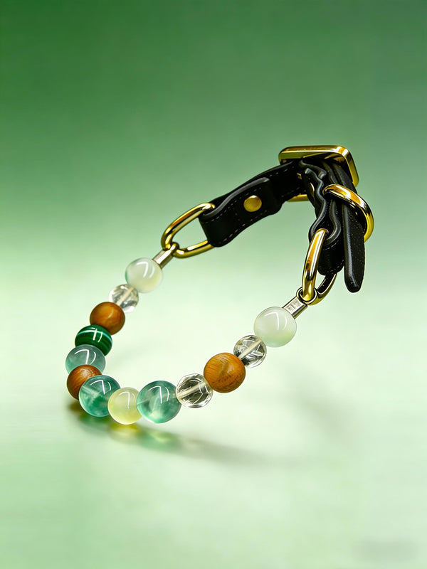 Vital Guardian Crystal Leather Dog Collar