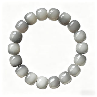 Mistveil Calm Bracelet – natural Bodhi seed beads flatlay on neutral background